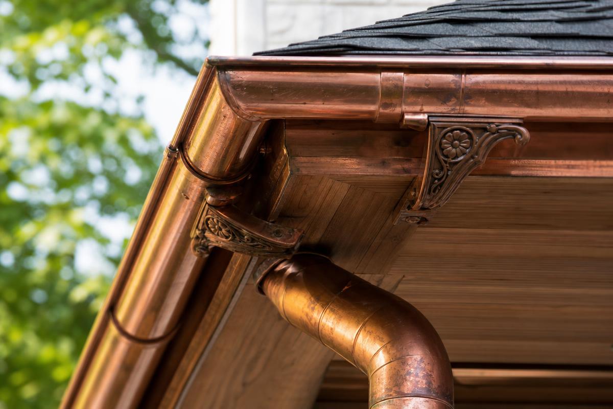 Copper gutter detail, McLean