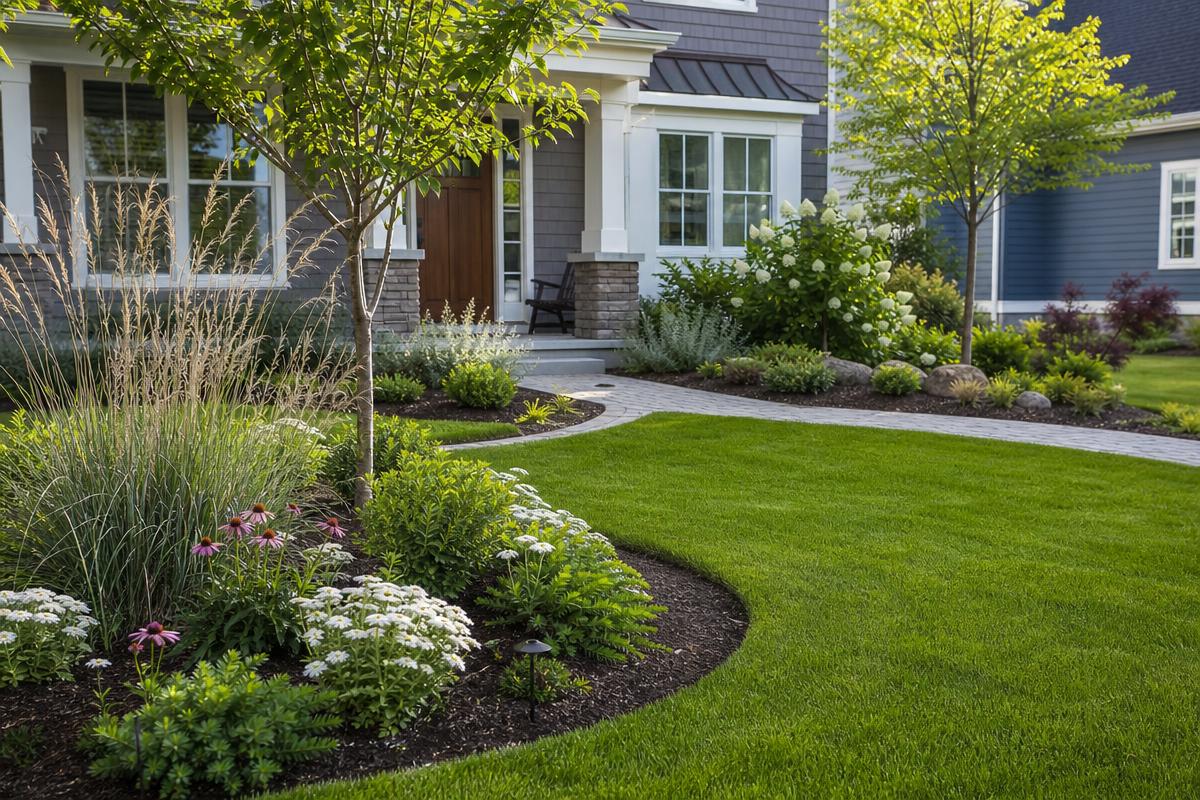 Landscaped walkway completed by Solara Contracting